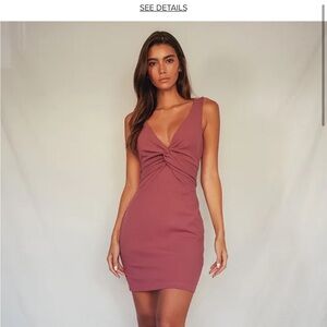Must Be a Twist of Fate Rusty Rose Bodycon Mini Dress